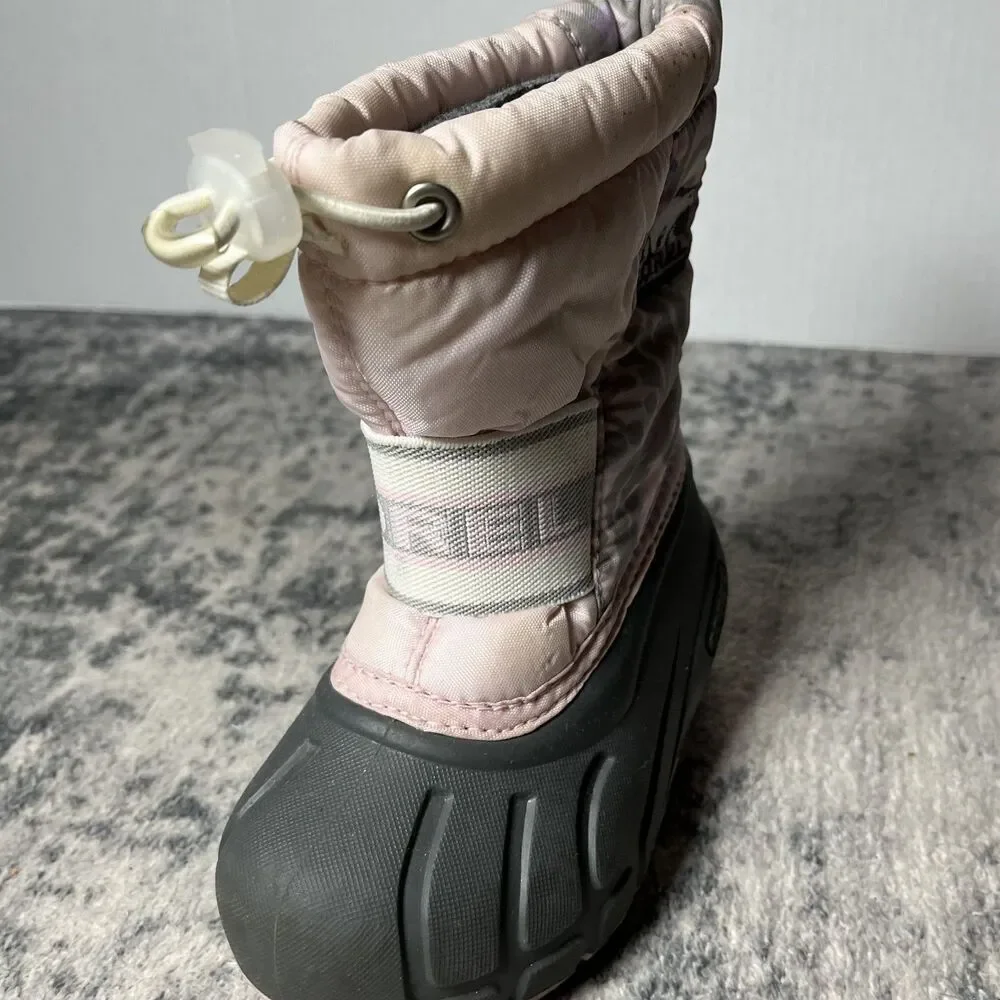 Sorel Club Girls Size 7 NC1799-636 Pink & Gray Lined Waterproof Winter‎ Boots